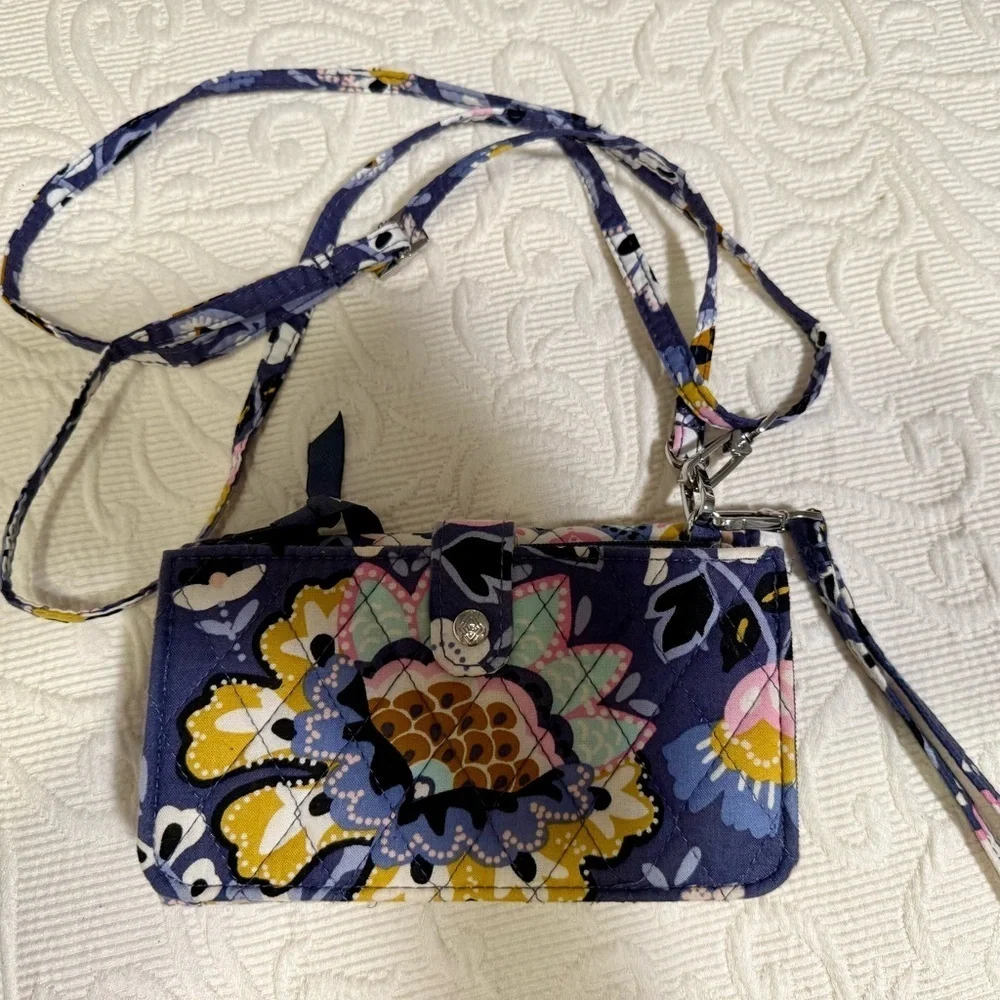 Gently Used Vera Bradley Floral Blue Crossbody Bag
